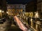 Cars light trails near the Coloseum, Rome, Italy. In Evening Or Night Time. Famous World Landmark.