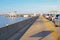 Cars in line for the Jamestown Ferry from Surrey, Virginia