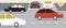 Cars on the main road, Flat vector stock illustration with Road sign and Priority of car movement in busy traffic