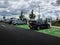 Cars at a Motorway Services Electric and Plugin Hybrid Vehicles Charging Station