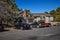Cars Parked Outside Guest Cabins at the Village of Grand Canyon National Park in Late Morning on a Fall Day