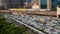 Cars Parking and Skytrain at BTS Skytrain Station