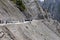 Cars with passengers stuck at the pass on the way Srinagar - Leh, Himalayas. India