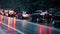 Cars Passing Forest In The Rain