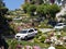 Cars passing the Lombard street in San Francisco. It is  known for the  section on Russian Hill between Hyde and Leavenworth, in