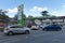 Cars queue for petrol at a BP garage in Poole, Dorset, UK