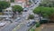 Cars ride by roundabout on an italian Square