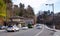 Cars running on main road in Nikko, Japan