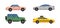 Cars Set of Different Color Vector Illustration
