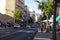 Cars, taxis and pedestrians on a city street, Jerusalem