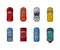 Cars top view set. Flat design style. Vector transport illustration automobile. Traffic car design