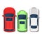 Cars top view. SUV, hatchback, wagon, sedan