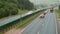 Cars traffic on freeway in Vilnius, Lithuania.