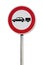 Cars with trailers entrance prohibited sign isolated