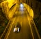 Cars in a tunnel in the city of San Sebastian