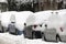 Cars under snow in Zagreb