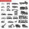 Cars and Vehicles Silhouette Icons Transport