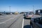 Cars wait in lanes to board the Coupeville to Port Townsend Ferry in Washington State, to