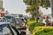 Cars waiting for boarding in Bastia ferry port. Corsica, France