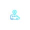 Carsharing, carpooling vector, linear style icon