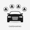 Carsharing icon. Car-sharing symbol flat design.