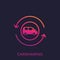 Carsharing vector icon, carpooling service