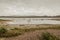 Carsington Water, Derbyshire, England - gloomy day by the lake.