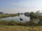 Carska bara Zrenjanin wildlife nature reserve lake with boat