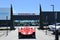 CARSON, CALIFORNIA - 11 MAY 2022: Main Entrance with race car at the Porsche Experience Center which offers a variety of