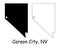 Carson City Nevada NV State Border USA Map