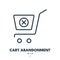 Cart Abandonment Icon. Shopping Cart, Retention, Recovery. Editable Stroke. Vector Icon