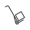 Cart and box, shipping and logistic icon, outline design pixel p