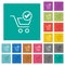 Cart checkout outline square flat multi colored icons