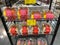 A cart displaying Lilly`s Brooklyn Linzer Tart, Strawberry Lemonade, and Hamantshen Raspberry Cookies at a Whole Foods Market