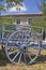 Cart in front of french country house. Provence.