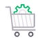 Cart setting vector color line  icon