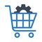 Cart setting vector glyph color icon