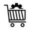 Cart setting vector glyph flat icon