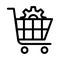 Cart setting vector thin  line icon