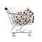 Cart or shopping trolley full of various pharmaceutical pills or medicine