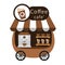 Cart stall and coffee vector