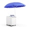 Cart with umbrella for sale food. 3d rendering