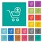 Cart upload outline square flat multi colored icons