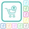 Cart upload outline vivid colored flat icons