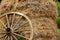 Cart wheel with straw stack