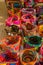 CARTAGENA, COLOMBIA - OCTOBER, 27, 2017: Close up of colored colombian bags in a public market in Cartagena