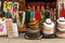 CARTAGENA, COLOMBIA - OCTOBER, 27, 2017: Close up of colored colombian hats and handicrafts in a public market in