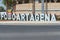 CARTAGENA, SPAIN - 19 SEPTEMBER 2022 Signboard of the Futbol Club Cartagena, a Spanish football team based in Cartagena, Region