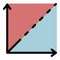 Cartesian axes icon color outline vector