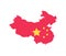 Cartography Icon, China on Map with Flag Vector